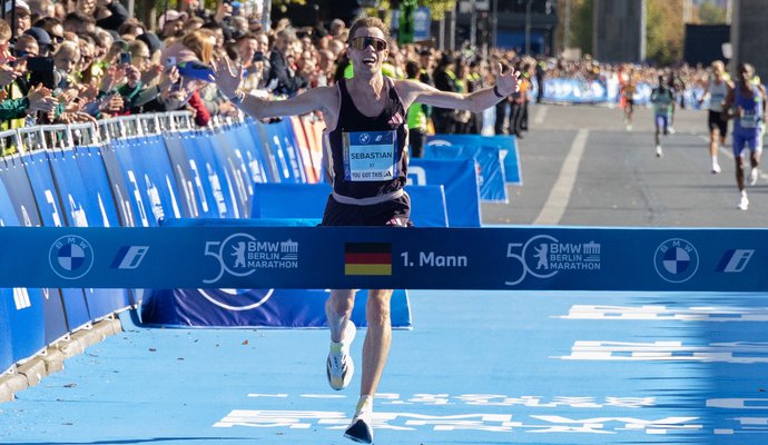 Sebastian Hendel, bester Deutscher beim Berlin Marathon 2024